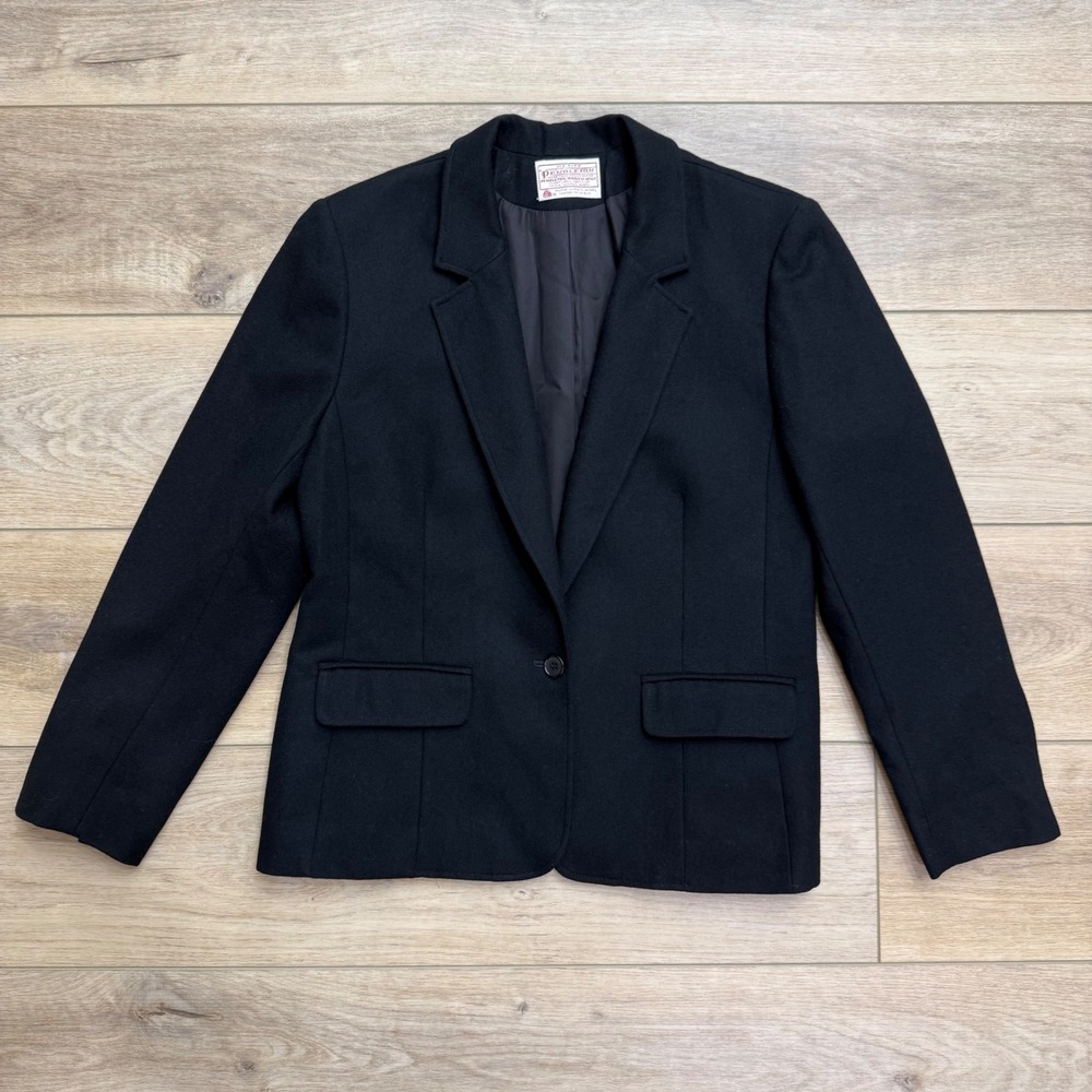 Vintage Pendleton Blazer Wool Gray Quiet‎ Luxury USA Retro Capsule Classic 8p